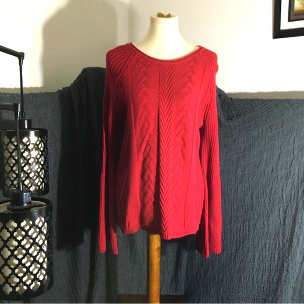 Michael Stars NWT Enjoy! Red Knit Sweater Size L
